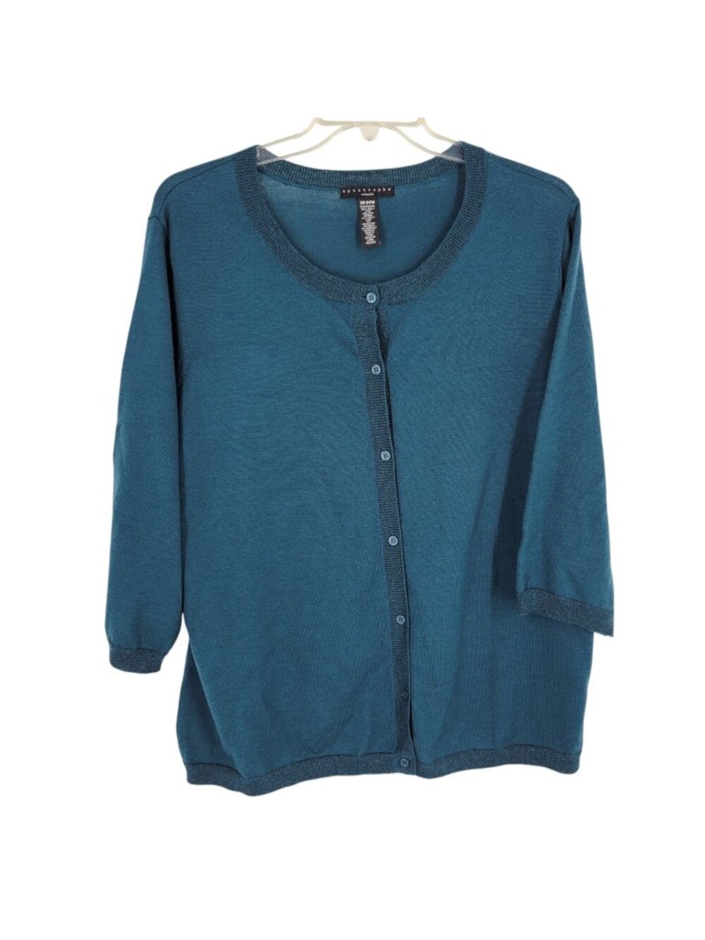 Wool Button Up Cardigan 20W/22W Teal Metallic Quiet Luxury Dark Academia preppy